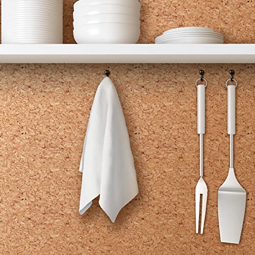 Image of Shimeyao 30 Pieces Push Pin Hooks Push Pin Hangers Thumb Tacks Hook 20 Lbs Metal Hanger Picture Hanging Nails for Wall Wooden Fabric Home Office(Black)