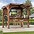 Modern Shade The Aura Cedar Wood Entertainment Bar Center, Wood Gazebo Grill Pavilion with Shelves & Paper Towel Holder, Grill Gazebo with Hardtop Steel Roof,TV Mount, Power Strip for Patio, Garden