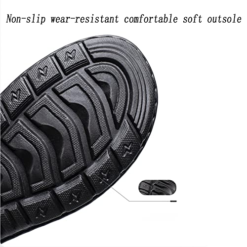 CLSQLXYJZC Mens Leather Adjustable Sandals, Summer Wear-resistant Breathable Outsole Open Toe Beach Slippers, Outdoor Soft Rebound Anti-skid Texture Walking Sandals4