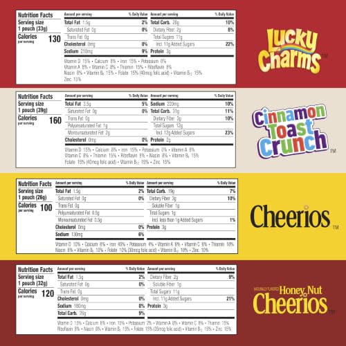 Image of General Mills Cereal Variety Pack, 8 Pouches, 9.1 oz