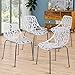 Sandinrayli Dining Chairs Set of 4, White Kitchen Chairs for Dining Room, Plastic Stackable Chairs, 30.7