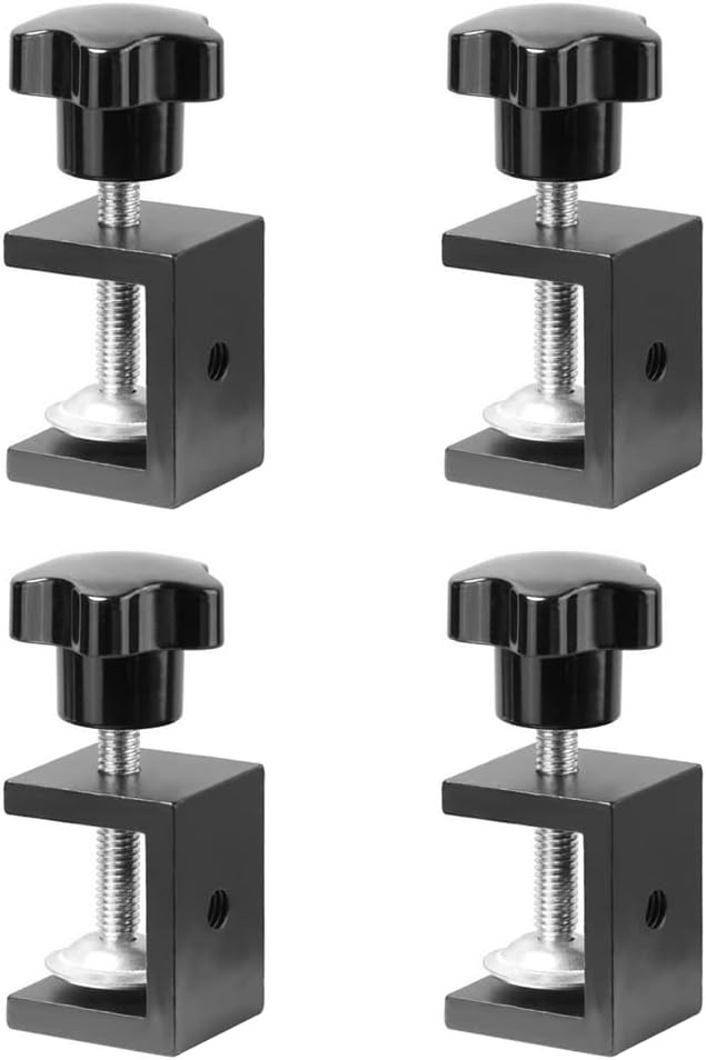 4pcs Heavy Duty C-Clamp, Wood Clamps, Metal Right Angle Clamps Universal Bracket for Welding Carpenter Building Household Mount (Black)