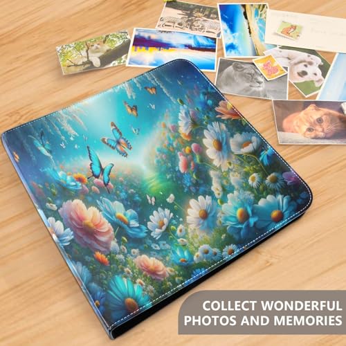 Álbum de Fotos Autoadhesivo DIY de Cuero PU con 3 Anillas, 40 Páginas, 11.8 x 11.2 pulgadas, Tema Mariposas miniatura 5