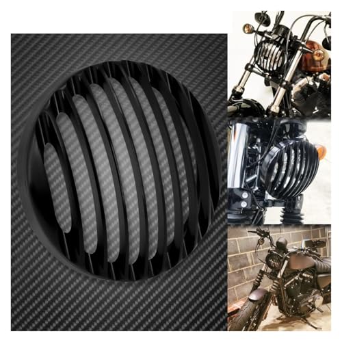 Grille de phare moto 5 3/4 pouces noire en acier pour Sportster 883