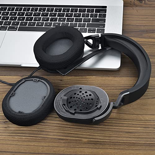 Almohadillas para auriculares Defean de tela negra con malla y espuma de memoria, reemplazo para Corsair HS65/HS55 miniatura 5