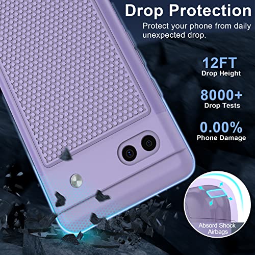 Jxvm For Google Pixel 6A Phone Case: Dual Layer Protective Heavy Duty Cell Phone Cover Shockproof Rugged With Non Slip Textured Back - Military Drop Protection Bumper Tough - 6.1Inch (Light Purple) #TOP1