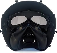 WISEONUS Airsoft Taktikai Koponya Maszk - Teljes Arcvédő Szürke Lencsével, Paintball, Vadászat, CS Játék és Halloween Jelmezhez - Ütésálló T 4