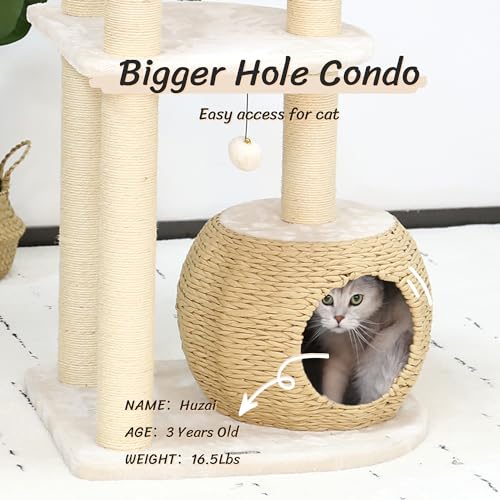Árbol moderno para gatos KAMABOKO de 53 pulgadas miniatura 3