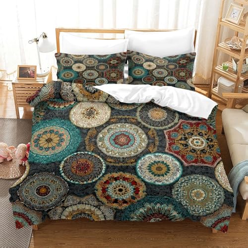 Linge de lit chic parure de couette 140x200 imprimé 3D bohème raffiné