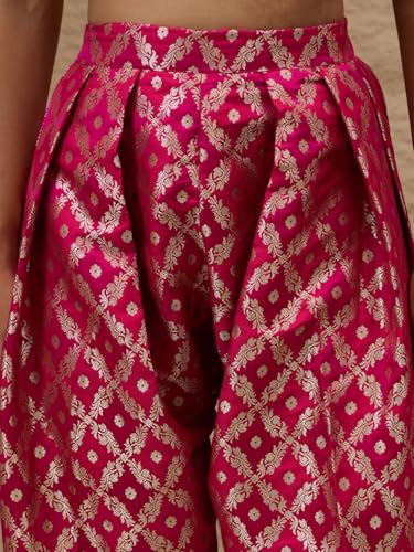 Image of Women Velvet Embroidered Short Kurta With Farshi Salwar