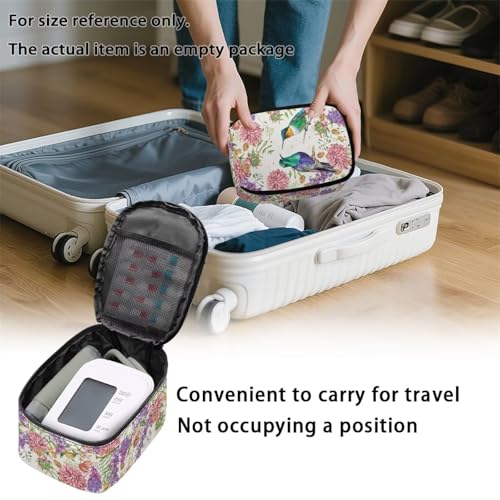 Jrysaedy Hummingbird Blood Pressure Monitor Case Hard Carrying Medical Travel Storage Bag Universally Compatible Portable BPM Cuff Health Accessories Pouch Replacement
