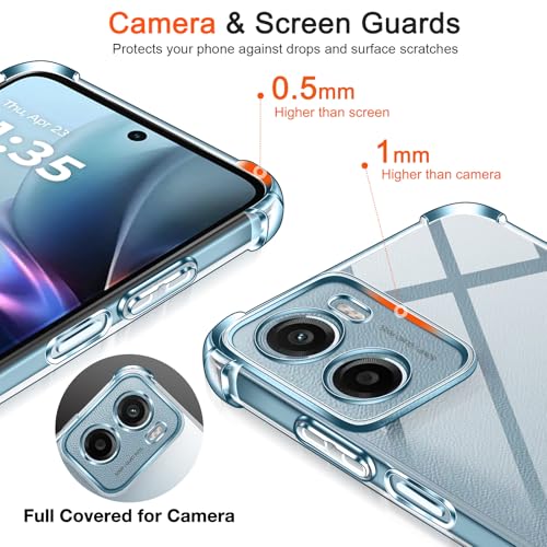 Image of Lustree Back Cover Transparent Case Compatible with Motorola Edge 40 | Clear + TPU Case with 4 Corner Air Cushion Protection & Camera Protection | Slim& Stylus Cover