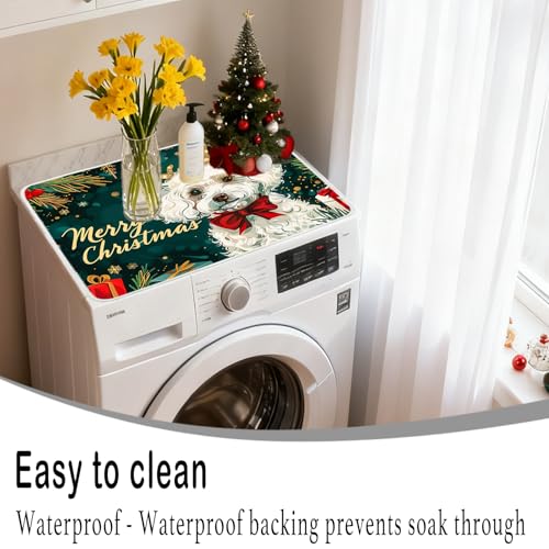 Image of Nuxovilar Non-slip Washer & Dryer Protector, 23.62 inchx19.68 inch Dust-proof Washing Machine Mat, Diatom Mud Polyester Dryer Top Pad for Laundry Room (YLU08563, 1Pcs)