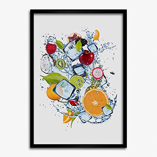 Cadre photo 50x70 cm en bois MDF Tulup et affiche moderne de peinture de fruits
