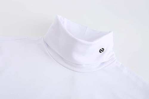 Miniatura 3 de SSLR -Camisas térmicas para mujer-Cuello alto de manga larga con forro polar para invierno, ajustada, cuello alto falso, capa base