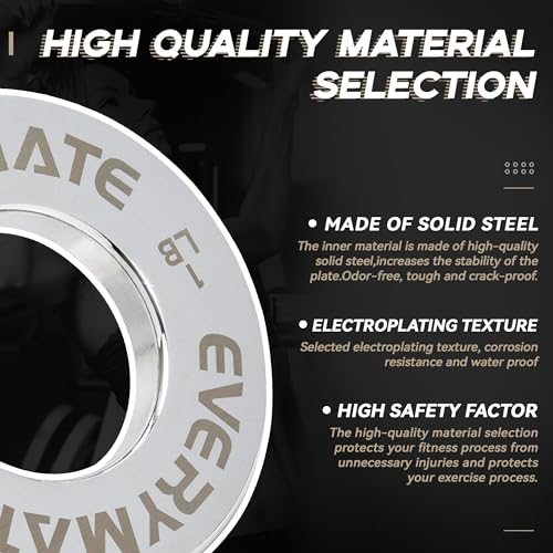 Image of EVERYMATE Fractional Micro Weight Plates Set of 8 Weight Plate Pair of 0.25LB 0.5LB 0.75LB 1 LB for Olympic Barbells for Strength Training Micro Plates Weight Plate