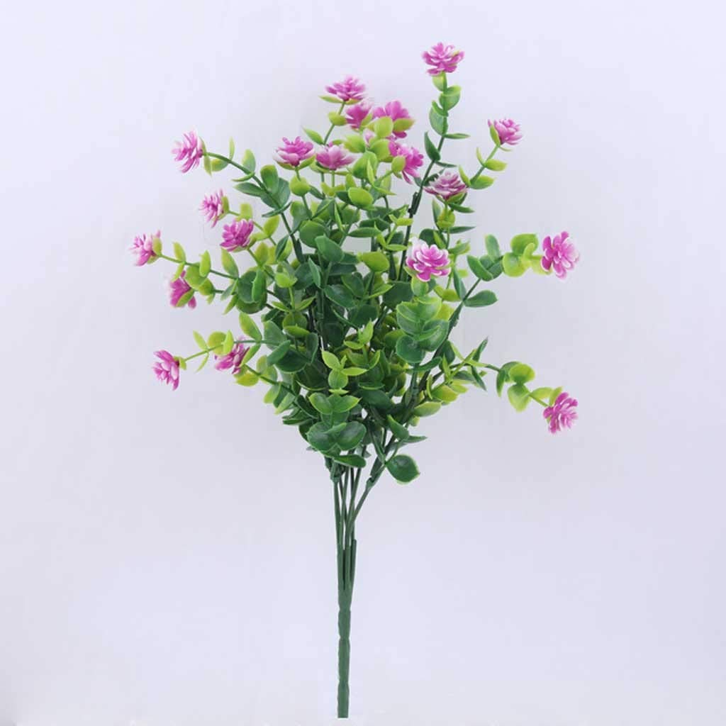 Rose rouge mini plantes artificielles JFDBGU avec feuilles vertes décoratives