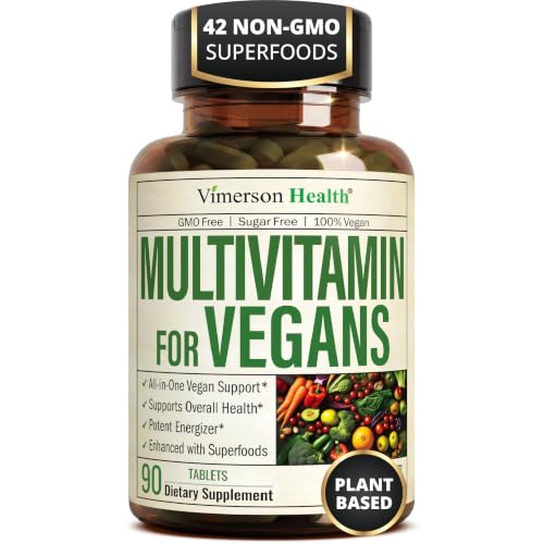 Vimerson Health Vegan Multivitamin for Women and Men: Vitamins Chelated Minerals and Bioavailable D3 for Focus and Energy Support Daily Womens and Mens Multivitamins & Multiminerals 90 Tablets