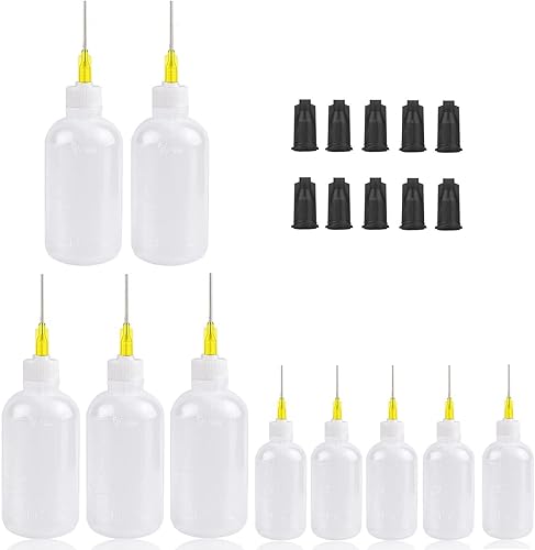 Miniatura 9 de Kit de 69 botellas aplicadoras de punta de precisión de 1.0fl oz y 1.7fl oz, dispensadores de botellas aplicadoras para líquidos, aceite de