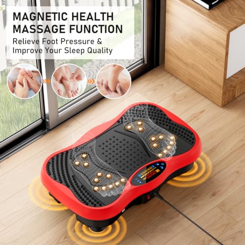 Image of Vibration Plate Exercise Machine, 130 Levels Full Body Workout Vibrating Plate for Lymphatic Drainage Weight Loss, 450 Lbs Capacity Shake Platform with Bluetooth for Women Men