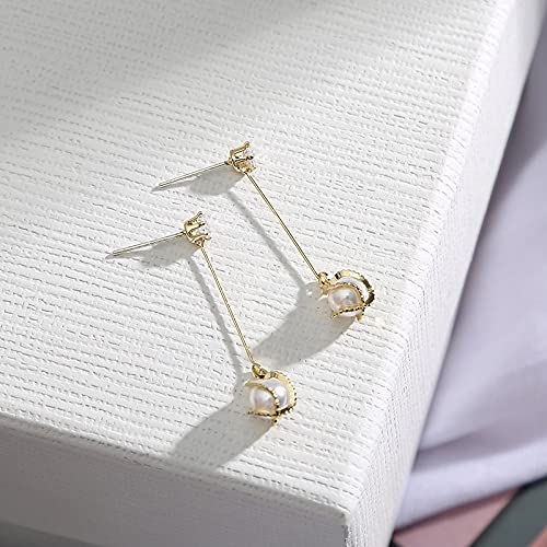 Boucles d'oreilles perles zircon légères anti-allergie en argent