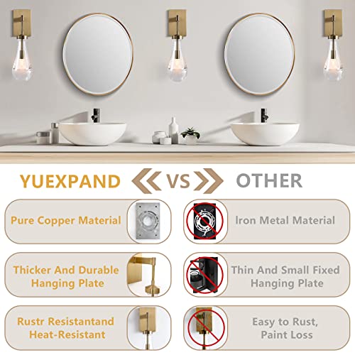 Yuexpand Wall Sconces Set Of Two, Brass Raindrop Sconces Wall Lighting,Indoor Kitchen Wall Decor Lamps,Wall Lamp With Hand Blown Solid Glass Perfect For Bedroom, Living Room,Vanity(Including Bulb) #TOP3
