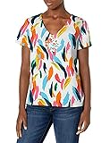 Caribbean Joe Women's Pot Holder Stretch Cotton Shirt, Orange Blossom, Small