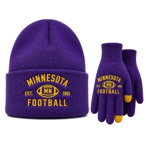 Vintage Classic Skull Cap Embroidery Beanie Fasion Hat Cuffed Winter Hat Knit Comes with Warm Gloves Gifts for Men Women Fans