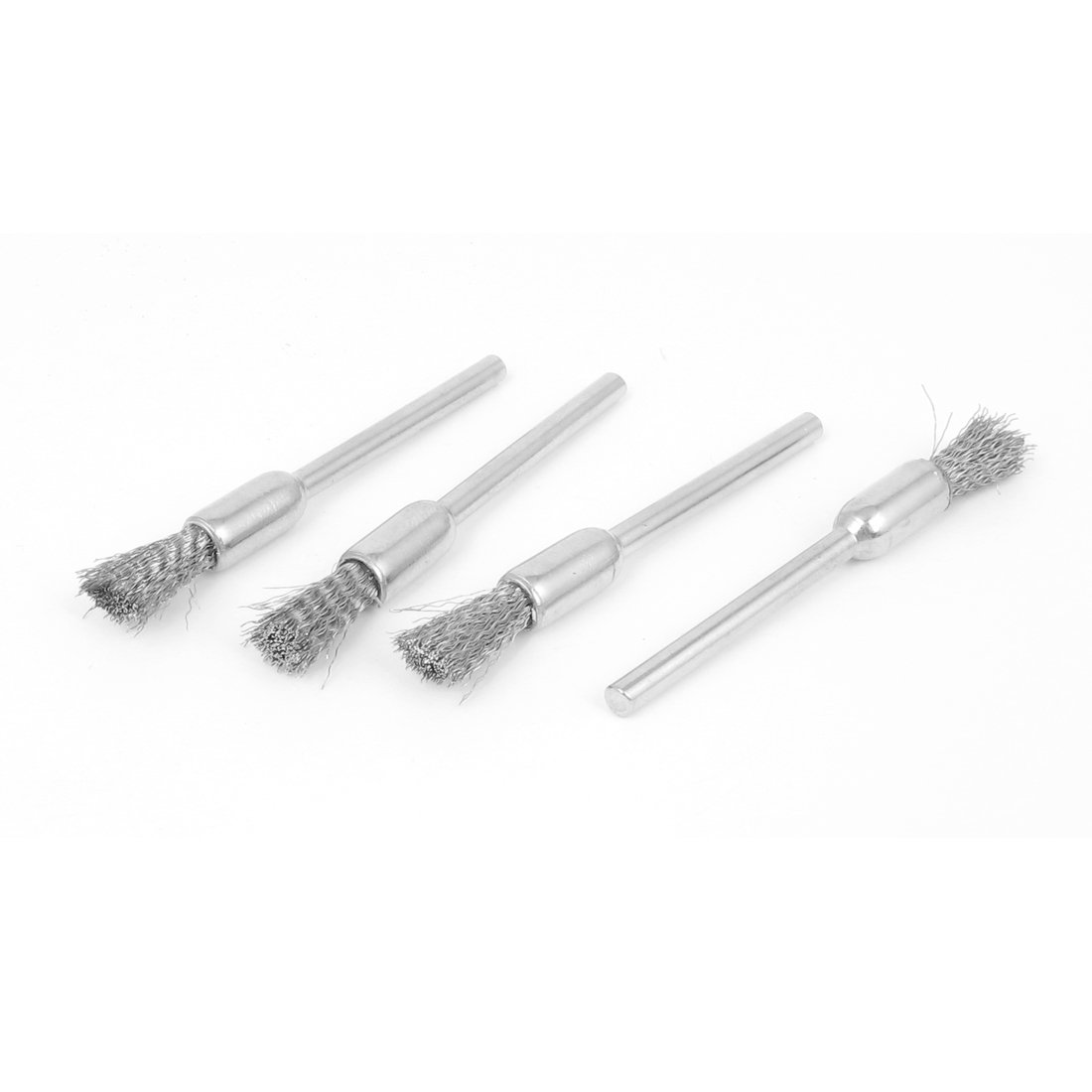 Aexit 4pcs 3mm Wire Wheels & Brushes Shank 6mm Dia Steel Wire Cleaning Polishing Brush Wheel Power Brus 53mm Long