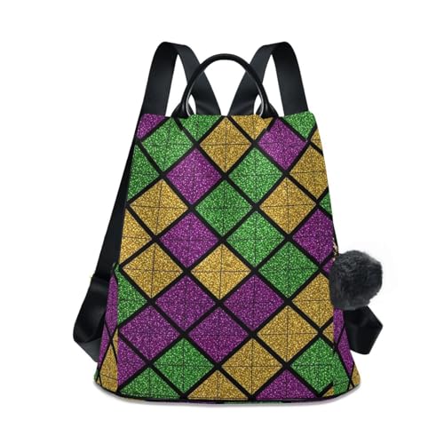 Sac à dos pailleté or et strass avec poignée en cuir
