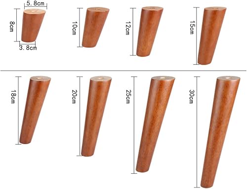 Miniatura 5 de Patas de madera maciza, patas de sofá inclinadas, patas de mesa de café, patas de repuesto para armarios, escritorio, TV, con tornillo M6M8M10, con