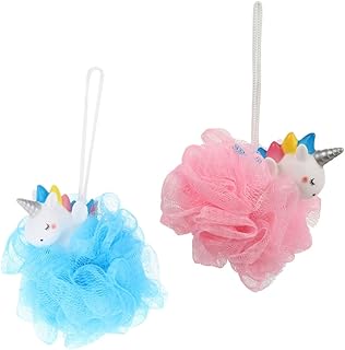 FRCOLOR 2 Pçs Unicórnio Bola De Banho Esfregador Corporal Para Homens Crianças Esponja De Banho Brinquedos De Banho Para Banho Bolas De Malha De Banho Esponjas De Banho Bucha Bucha