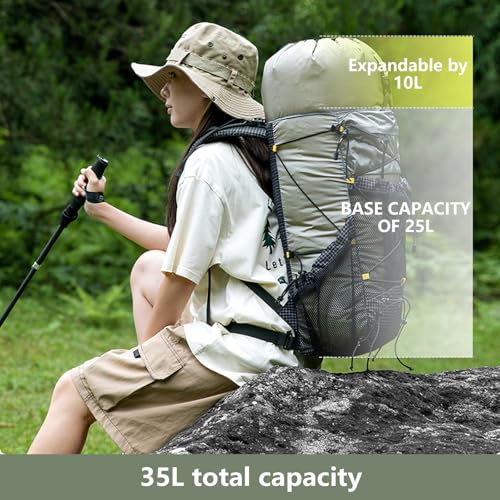 Mochila para senderismo BISINNA 35L ligera y resistente miniatura 3