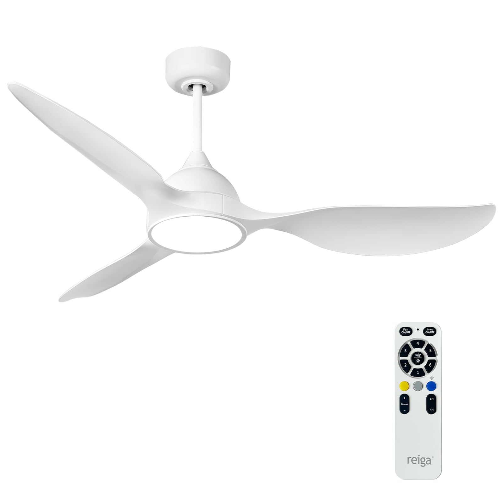Photo 1 of ***UPDATED 5/24***reiga 52 inch Ceiling Fans with Remote Control and Led Lights, Modern Quiet Reversible DC Motor Fan, 3 Blade High Flow for Living Room Bedroom, White