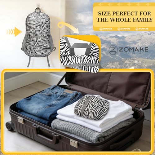 Image of ZOMAKE Ultra Lightweight Hiking Backpack 20L, Packable Small Backpacks Water Resistant Daypack for Women Men(Zebra Print)