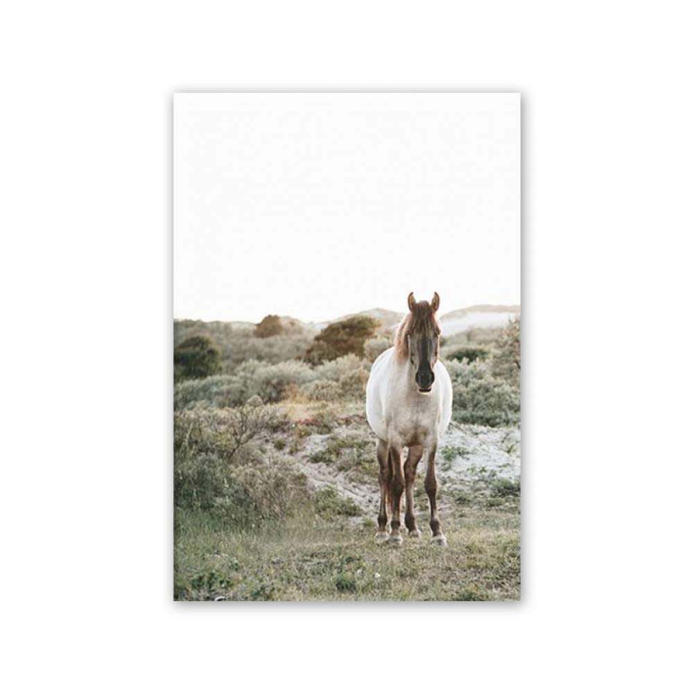 LWLNB Wall painting Modern Animal Horse And Beautiful Landscape Canvas Painting Print Poster Picture Home Wall Art Decoration Can Be Customized