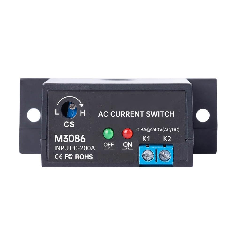 Relais de détection de courant alternatif auto-alimenté par induction 0,2-30 A Seuil réglable, isolation de sécurité, pour M3050/M3056 Noir M3086