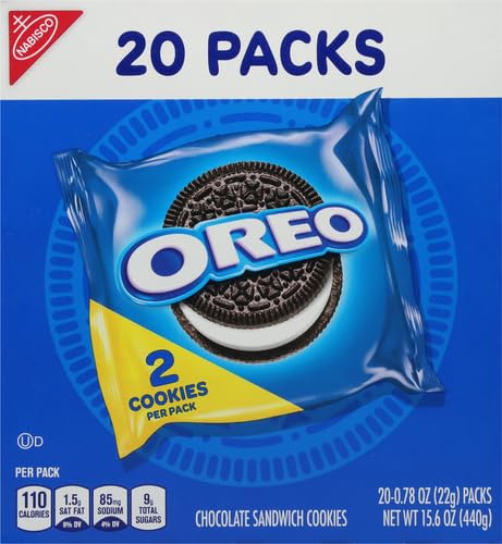 Image of OREO Chocolate Sandwich Cookies, 20 Snack Packs (2 Cookies Per Pack), Pack of 72