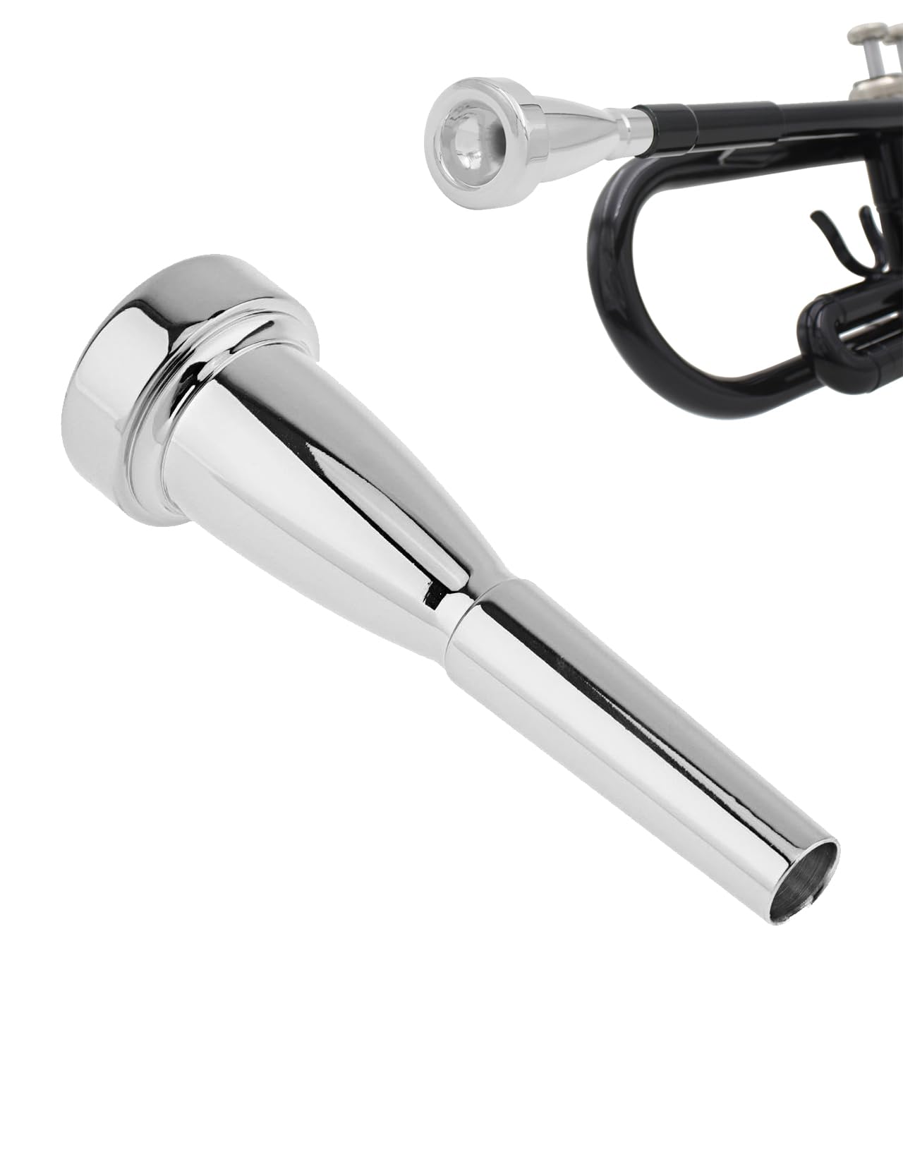 Trumpet Mouthpiece - 3C/1.5C/1C Silver Color Pure Full Copper Silver Plating Trombone Mouthpiece for Beginners and Professional Players for Bach Conn(1C)