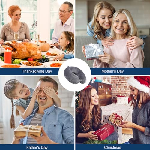 Image of Travel Pillow Memory Foam Neck Pillow Support Pillow,Luxury Compact & Lightweight Quick Pack for Camping,Sleeping Rest Cushion (Grey)