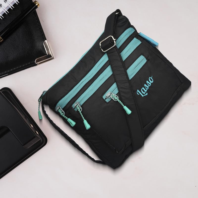 Image of Lasso Stylish Multi-Pocket Crossbody Waterproof Sling Bag For Women with Adjustable Strap | Stylish Ladies one side bag and purse for women & girls | 5 L Capacity & 5 Multiple Pockets with Zip
