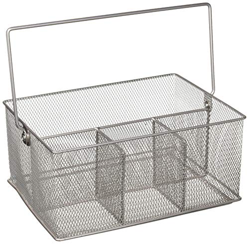 YBM HOME Mesh Silver Condiment Caddy / Kitchen Supply, Utensil, Silverware Organizer Cutlery Holder  - //coolthings.us