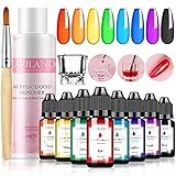 Saviland Acrylic Liquid Monomer - DIY Color Acrylic Monomer Nail Kit with 7 Colors Resin Pigment...