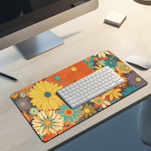 Grand tapis de souris floral pour un bureau à la maison élégant et ordonné