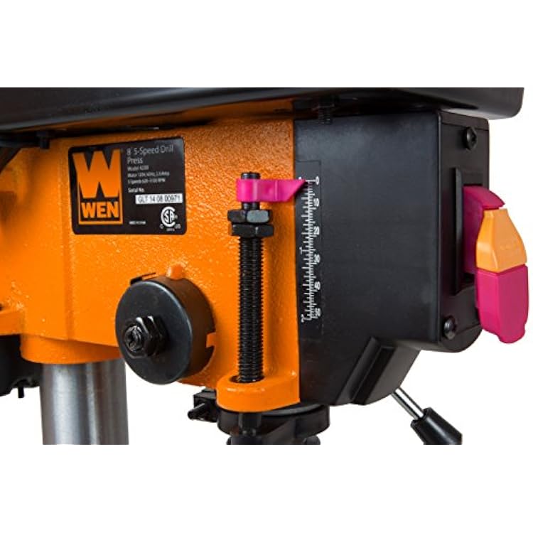 WEN 4208T 2.3-Amp 8-Inch 5-Speed Cast Iron Benchtop Drill Press,Black/Orange