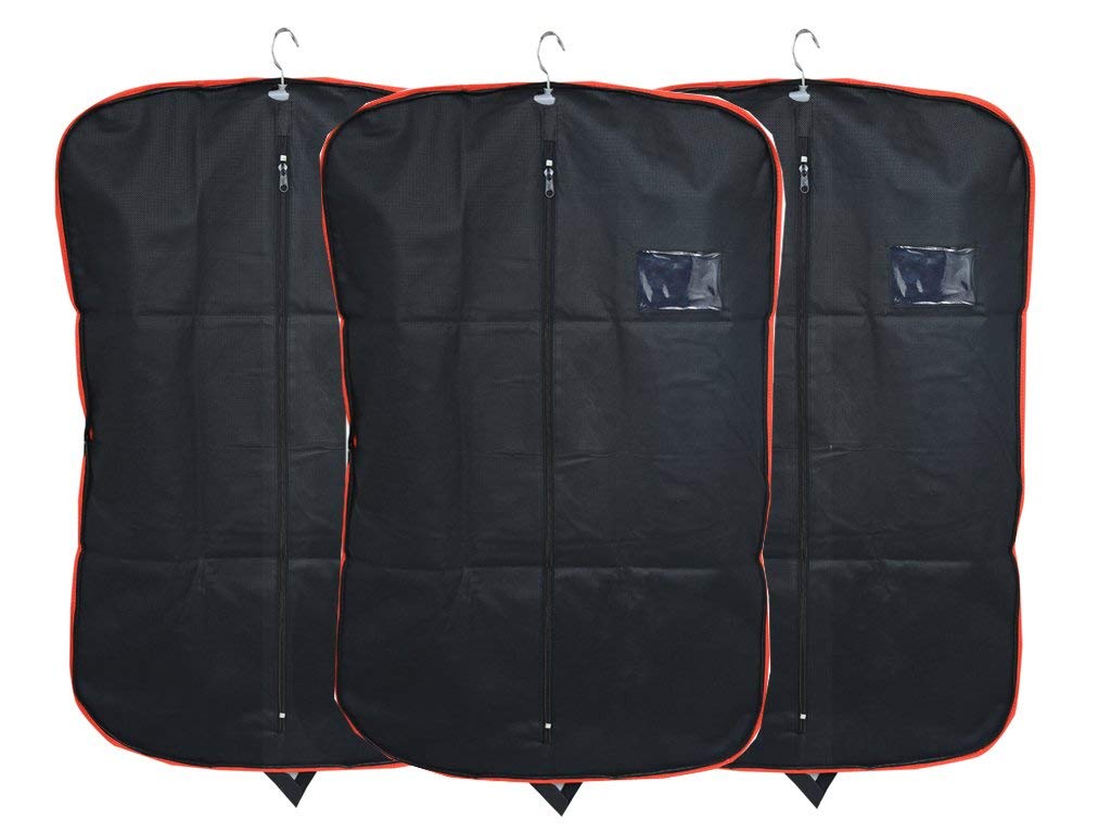 Kuber Industries Blazer/Suit Cover|Easily Foldable & Non Woven Fabric|Bag with Zipper Closure|Cloth Organizer for Dust Proof Jacket, Set of 3 Pcs (Black) (B0756FWK7W) Amazon Price History, Amazon Price Tracker