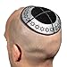 JL Kippha's Black and Silver Star of David Leather Kippah Yarmulke Jewish Yamaka Kippa Israel Cap Judaica