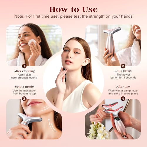 Pedete Facial Massager, 7 Colors Red Light Therapy for Face and Neck, Face Lift Device with 113°F Heating Vibration for Multi Skin Care by pedete - Image 7
