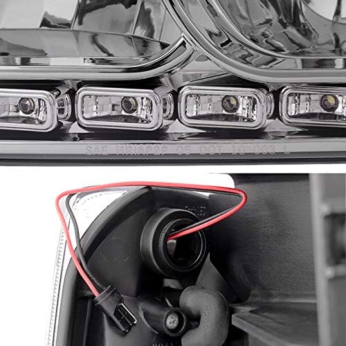 AKKON - For 2006-2010 Dodge Charger Chrome 1 Piece DRL LED Headlights w/Corner Turn Signal Lamps Left + Right Pair