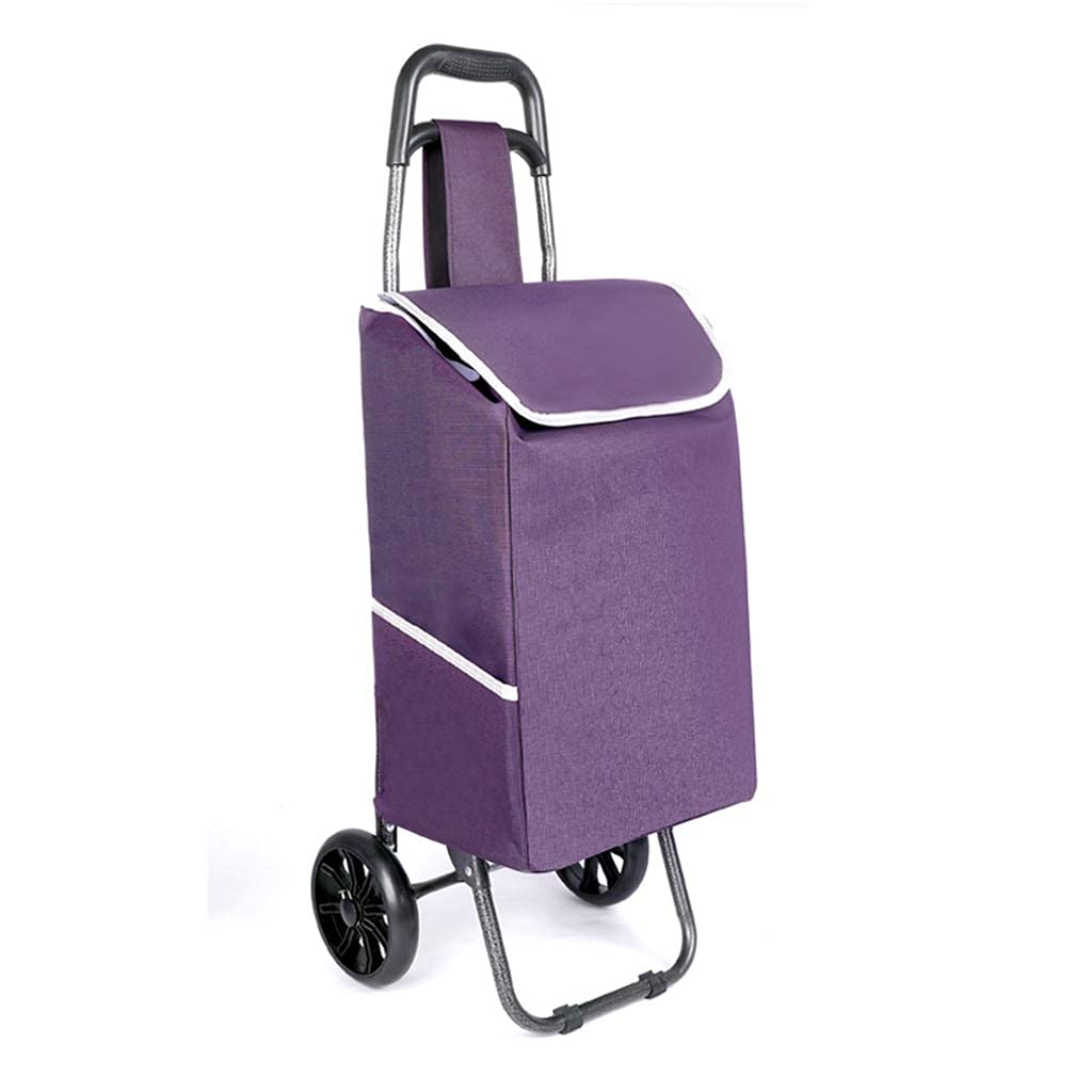 TKJfdTY Foldable Shopping Cart Household Portable Grocery Shopping Small Pull Cart Trolley Trailer Trolley Trolley 40L Large Capacity, Blue-93 * 23 * 40Cm,Purple 93 * 23 * 40cm